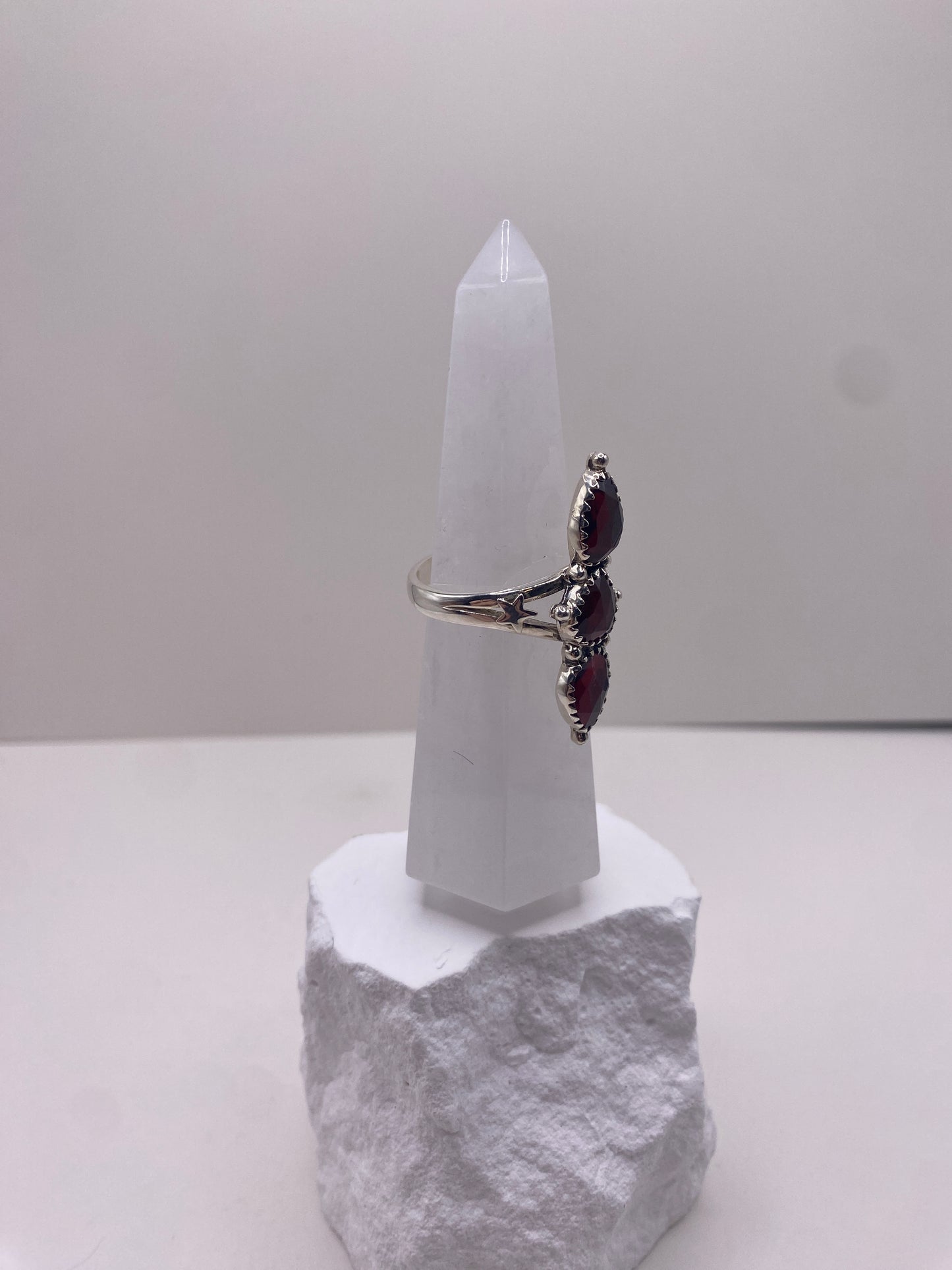 Size 10 garnet sterling silver