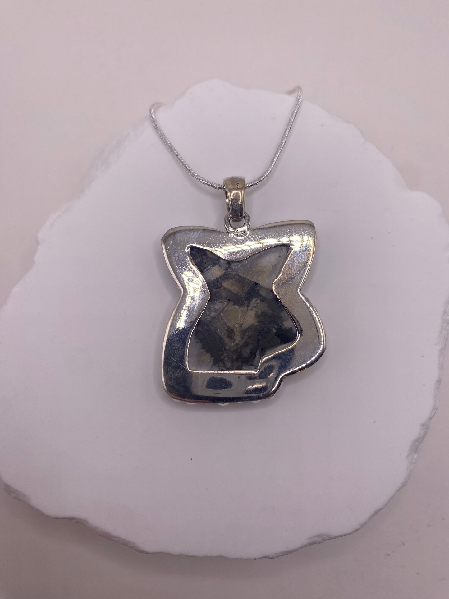 White buffalo stone Sterling Silver