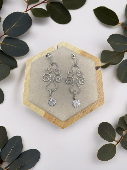 Quartz dangle earrings sterling silver