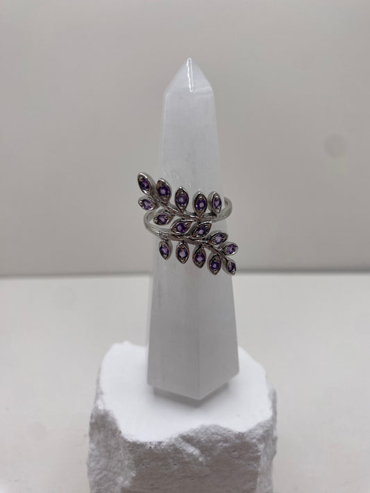Size 8 amethyst sterling silver