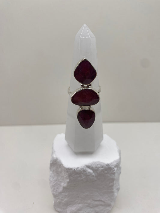 Size 9 ruby sterling silver