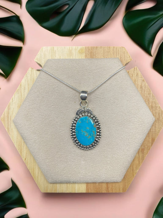 Kingman turquoise necklace Sterling Silver
