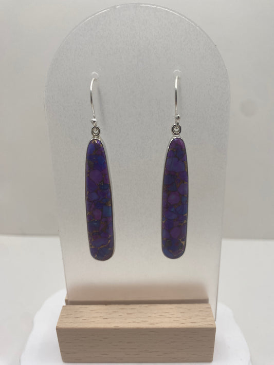 Purple copper turquoise sterling silver
