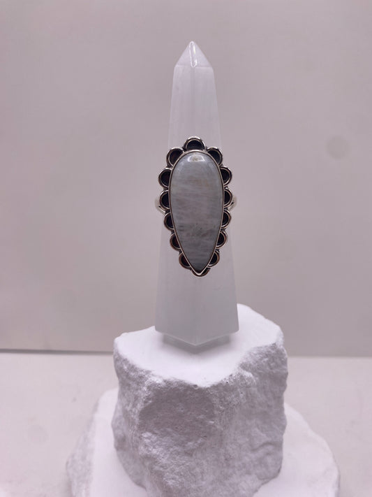 Size 10 moonstone sterling silver