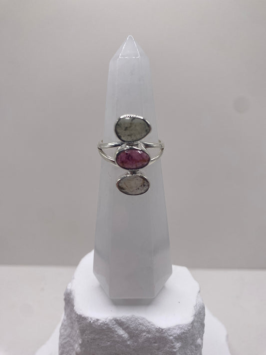 Size 7.25 tourmaline sterling silver