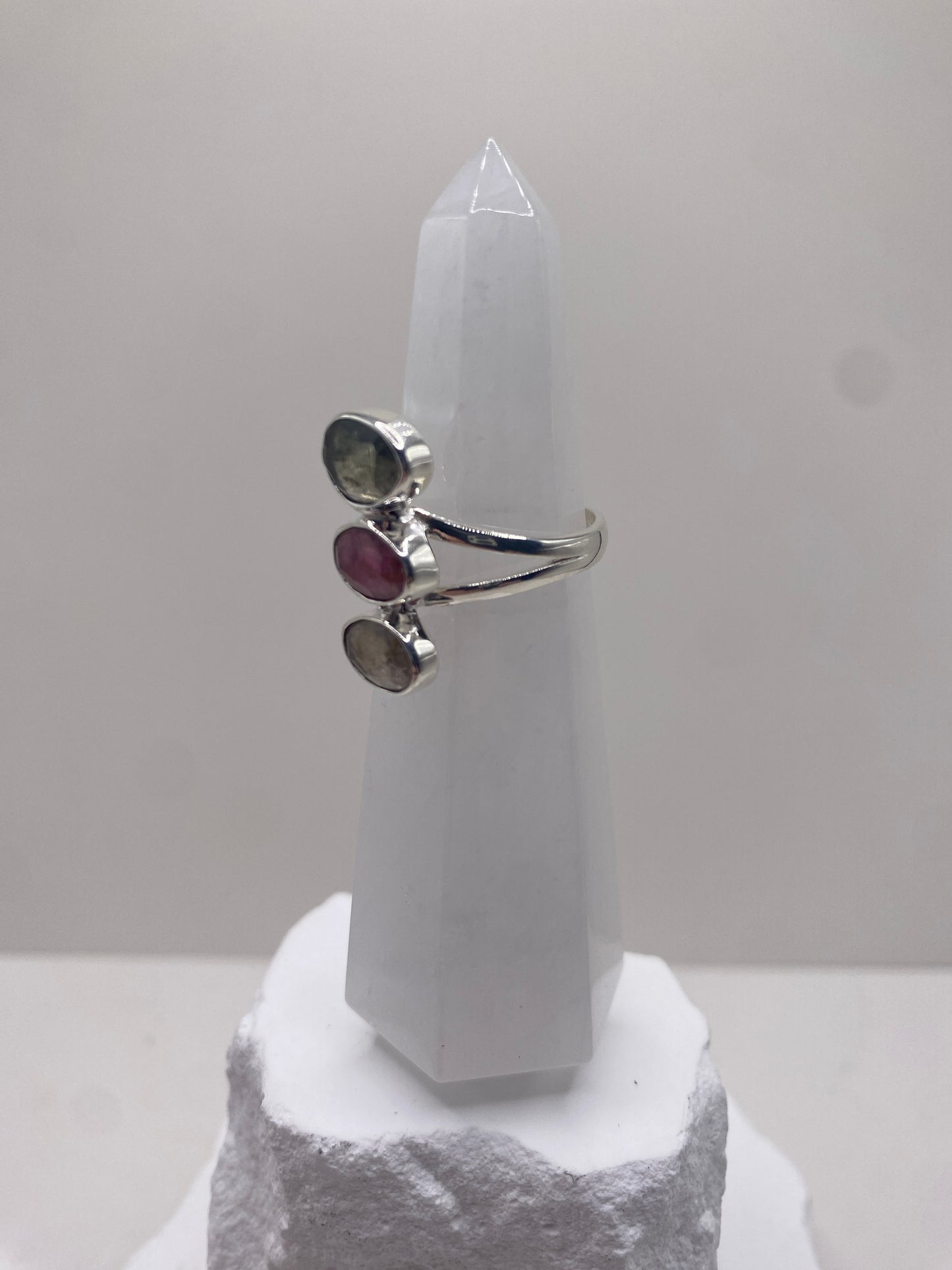 Size 7.25 tourmaline sterling silver