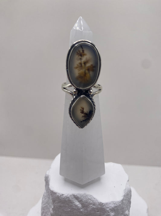 Size 7.25 dendritic agate sterling silver