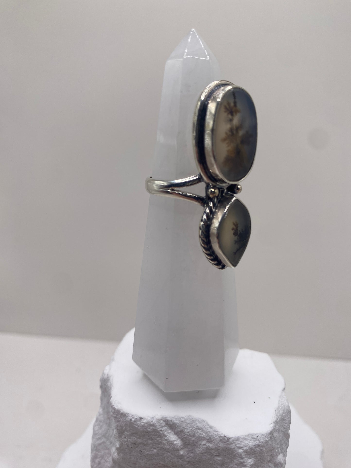 Size 7.25 dendritic agate sterling silver