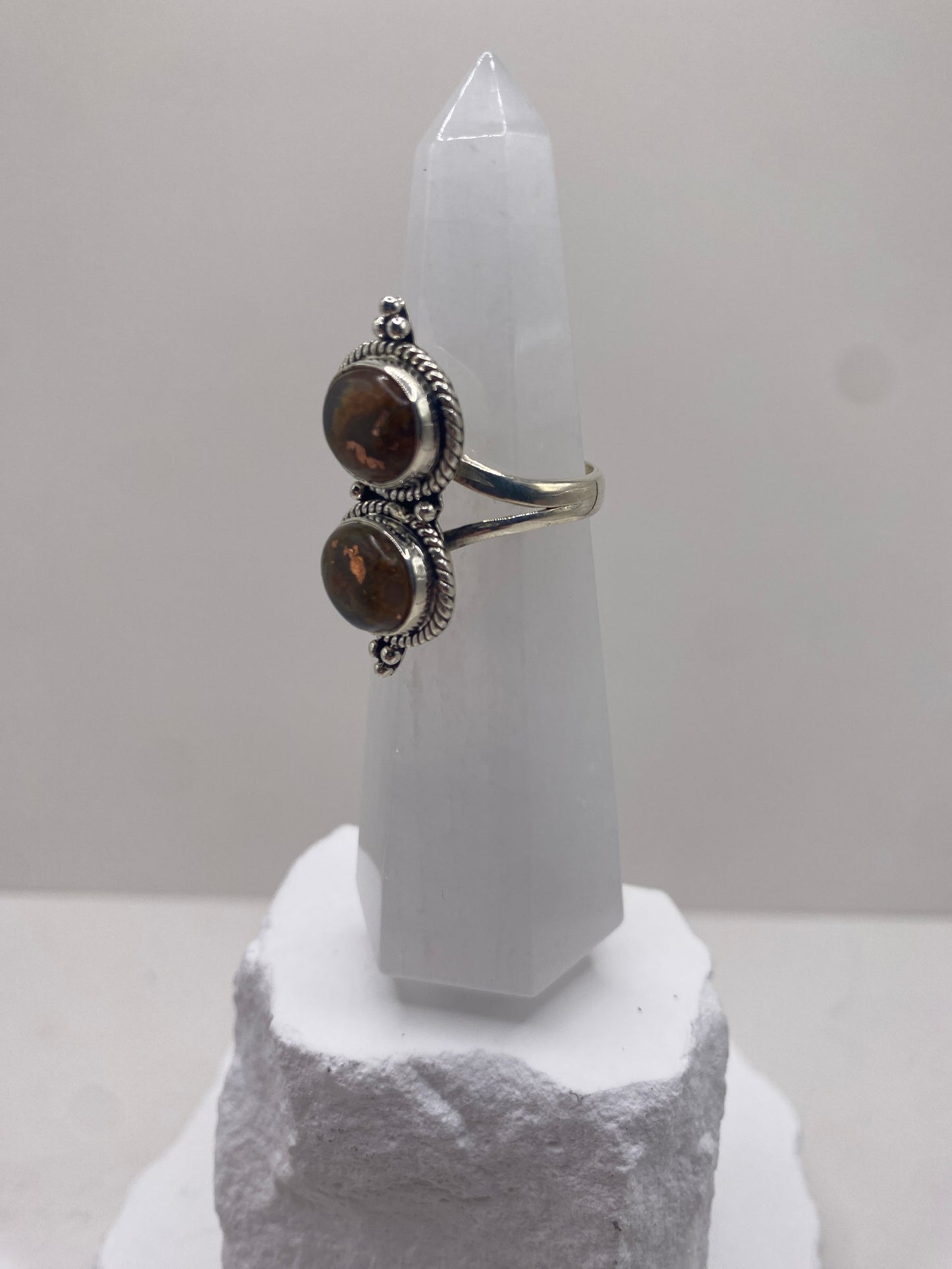 Size 7.25 Montana copper agate sterling silver
