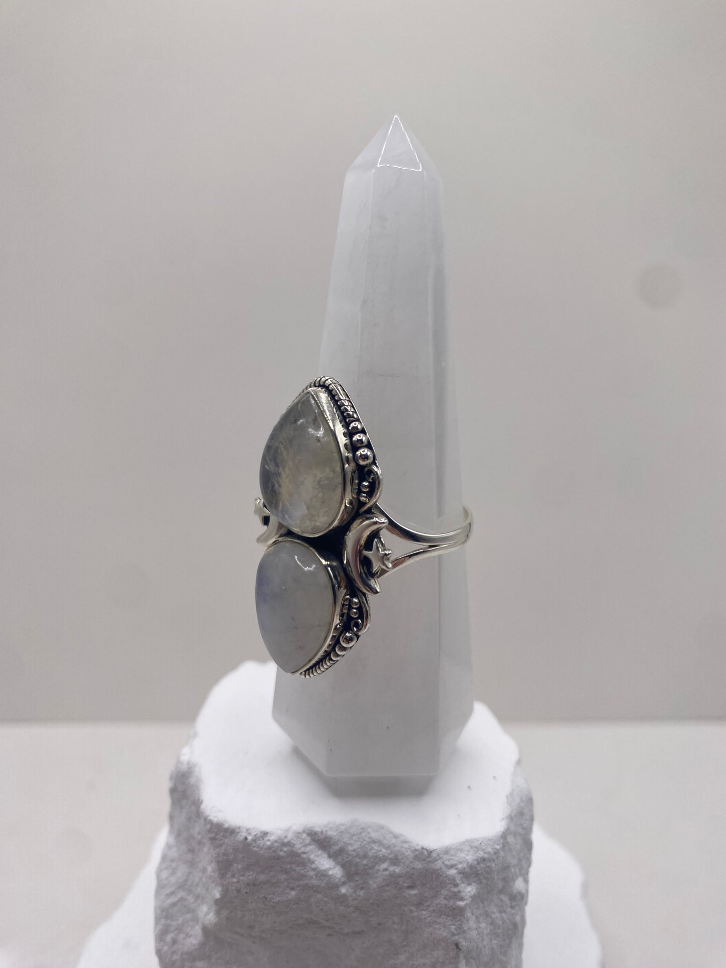 Size 12 moonstone sterling silver