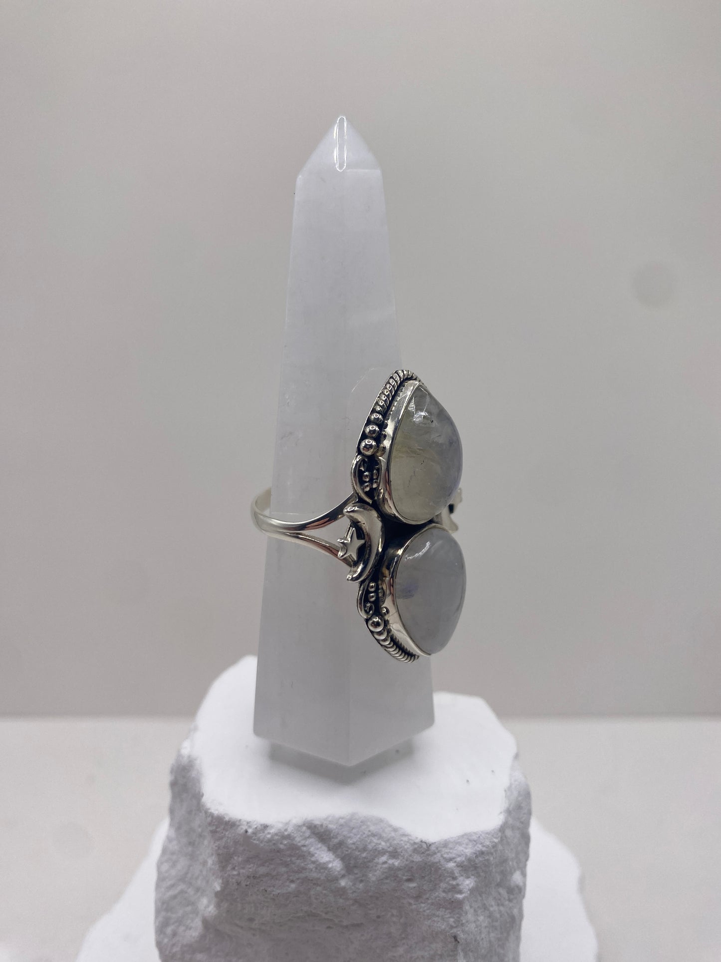 Size 12 moonstone sterling silver