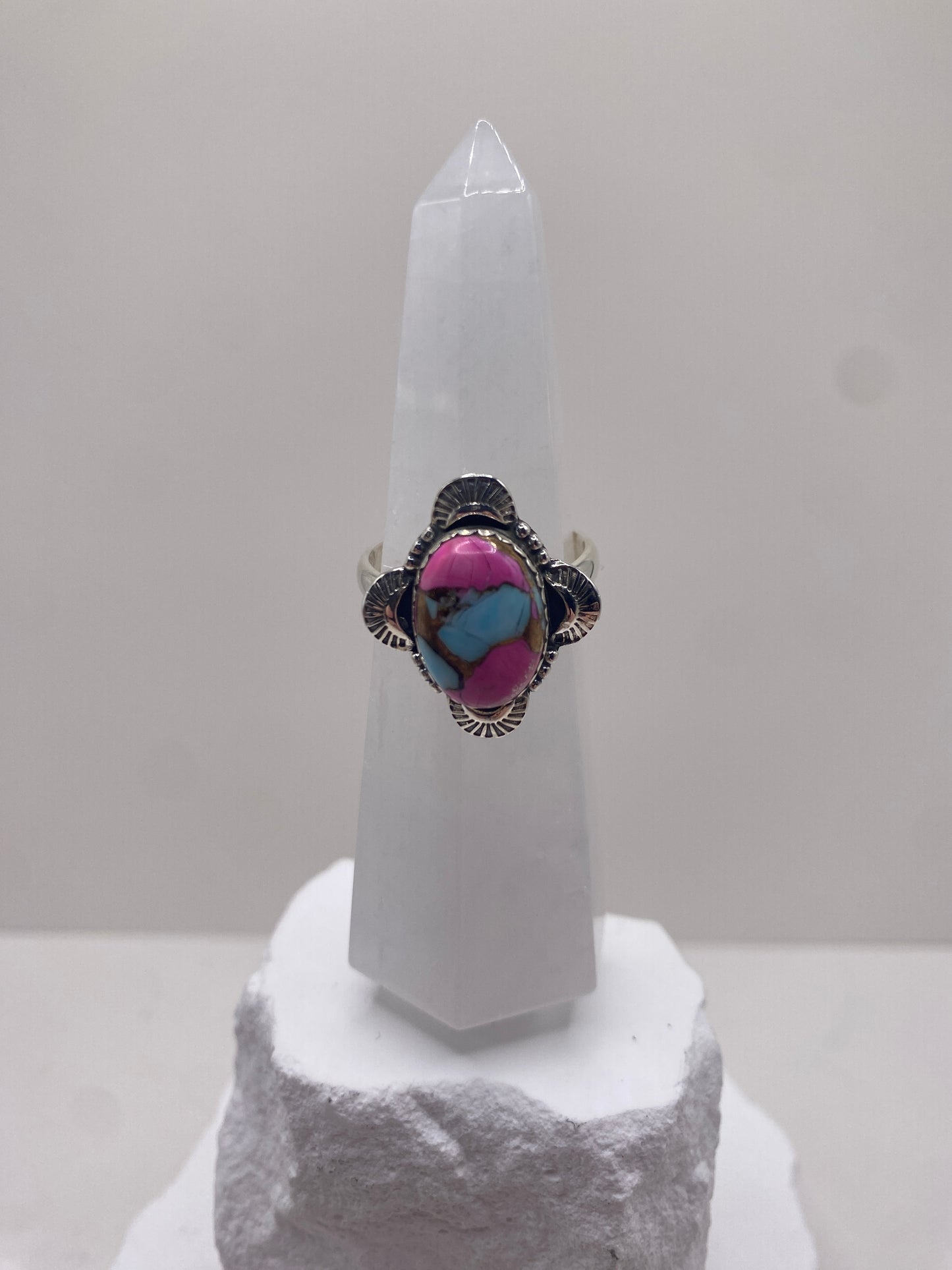 Size 9 cotton candy turquoise sterling silver