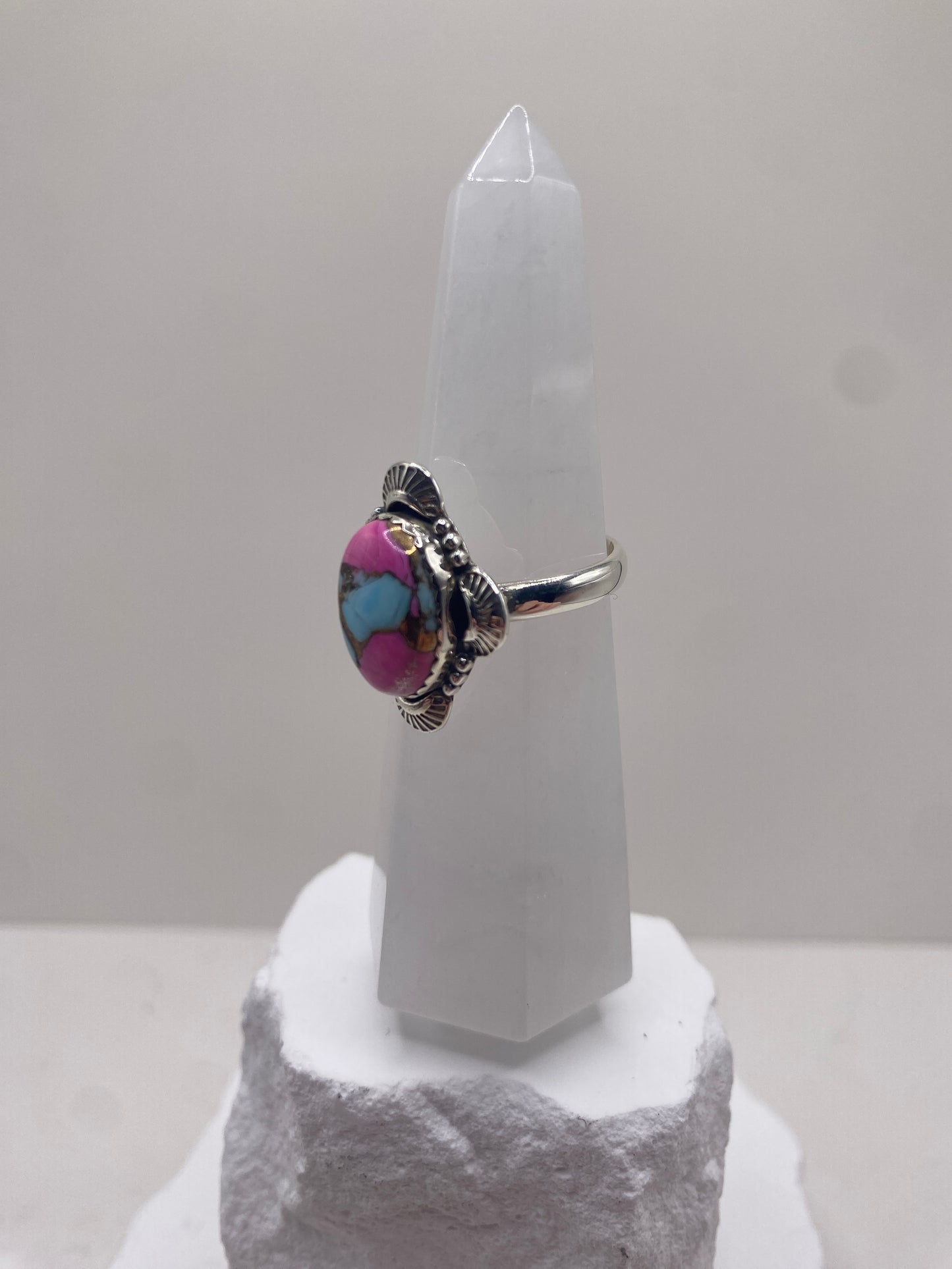 Size 9 cotton candy turquoise sterling silver