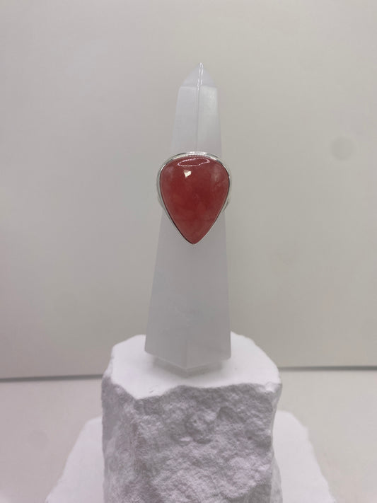 Size 7.25 gem rhodochrosite sterling silver