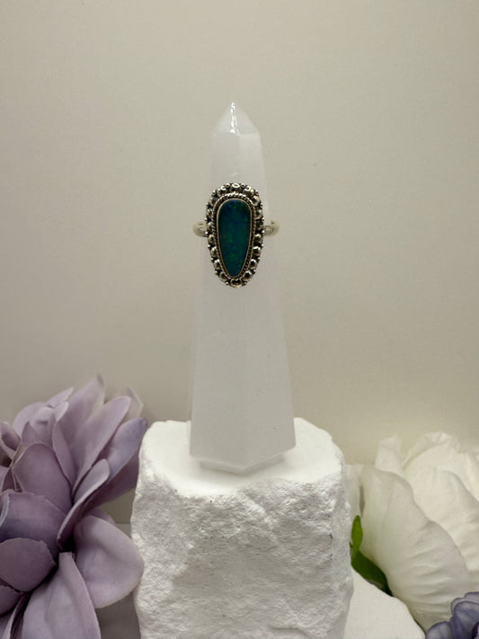 Size 5.75 boulder opal sterling silver