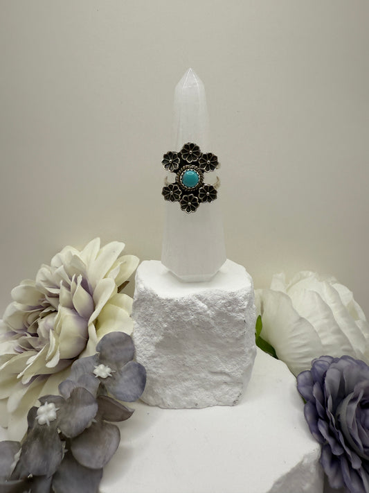 Size 9 turquoise sterling silver