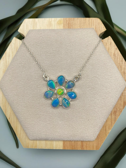 Aurora opal necklace Sterling Silver