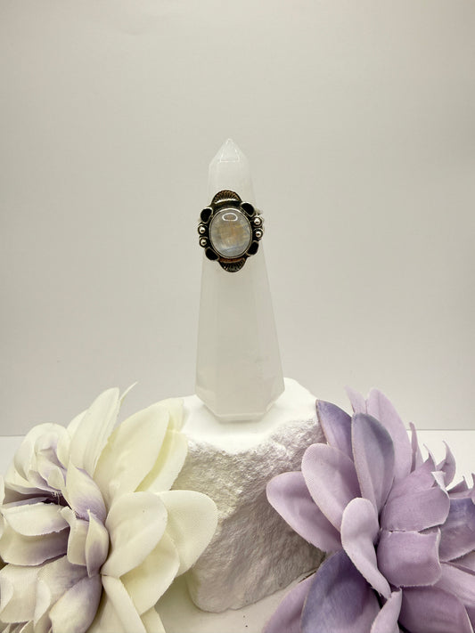 Moonstone size 5 sterling silver