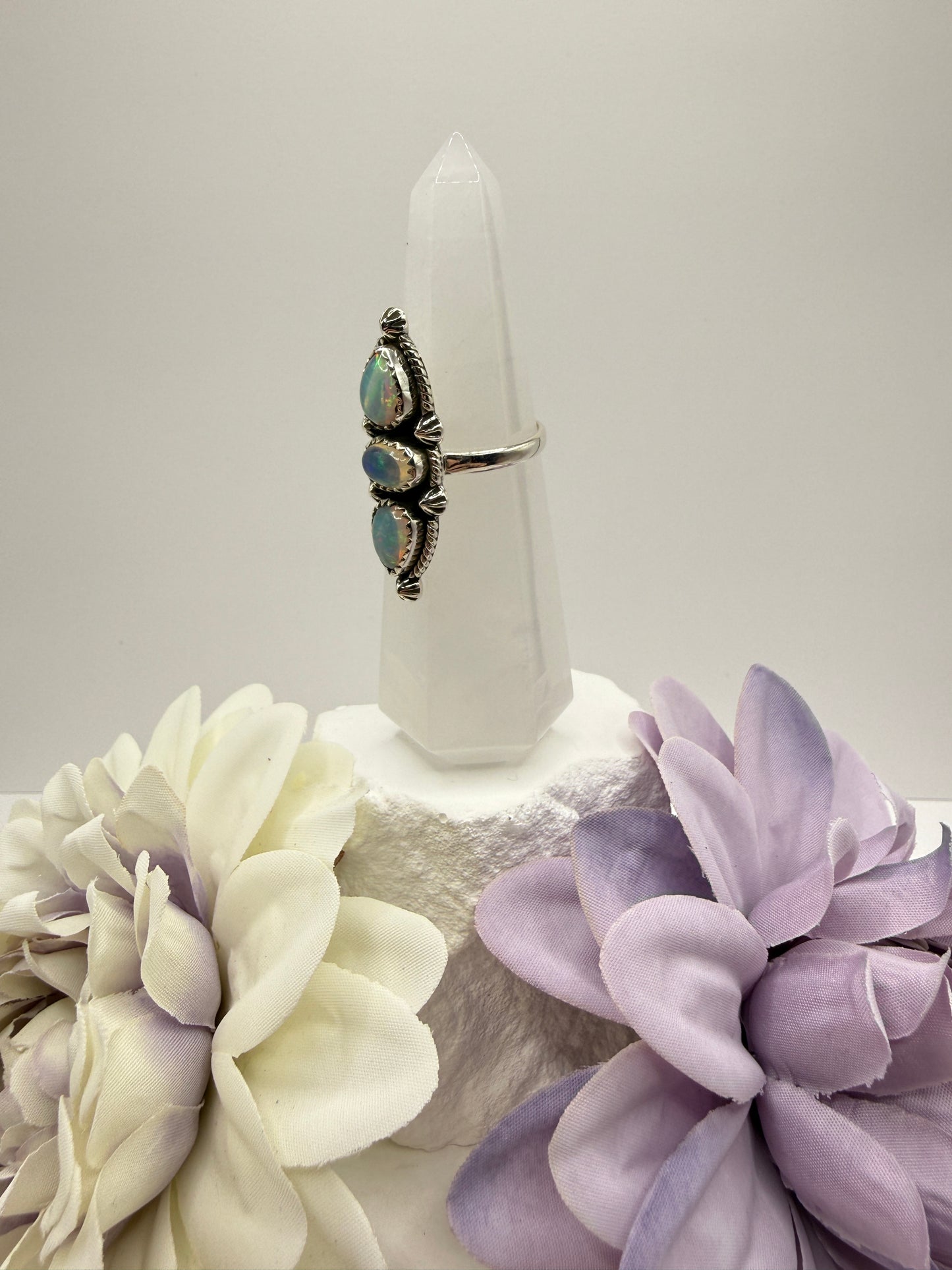 Ethiopian fire opal size 9.25 sterling silver