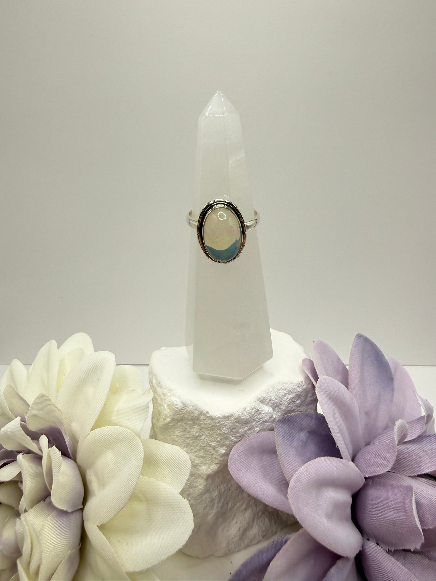 Ethiopian fire opal size 8 sterling silver