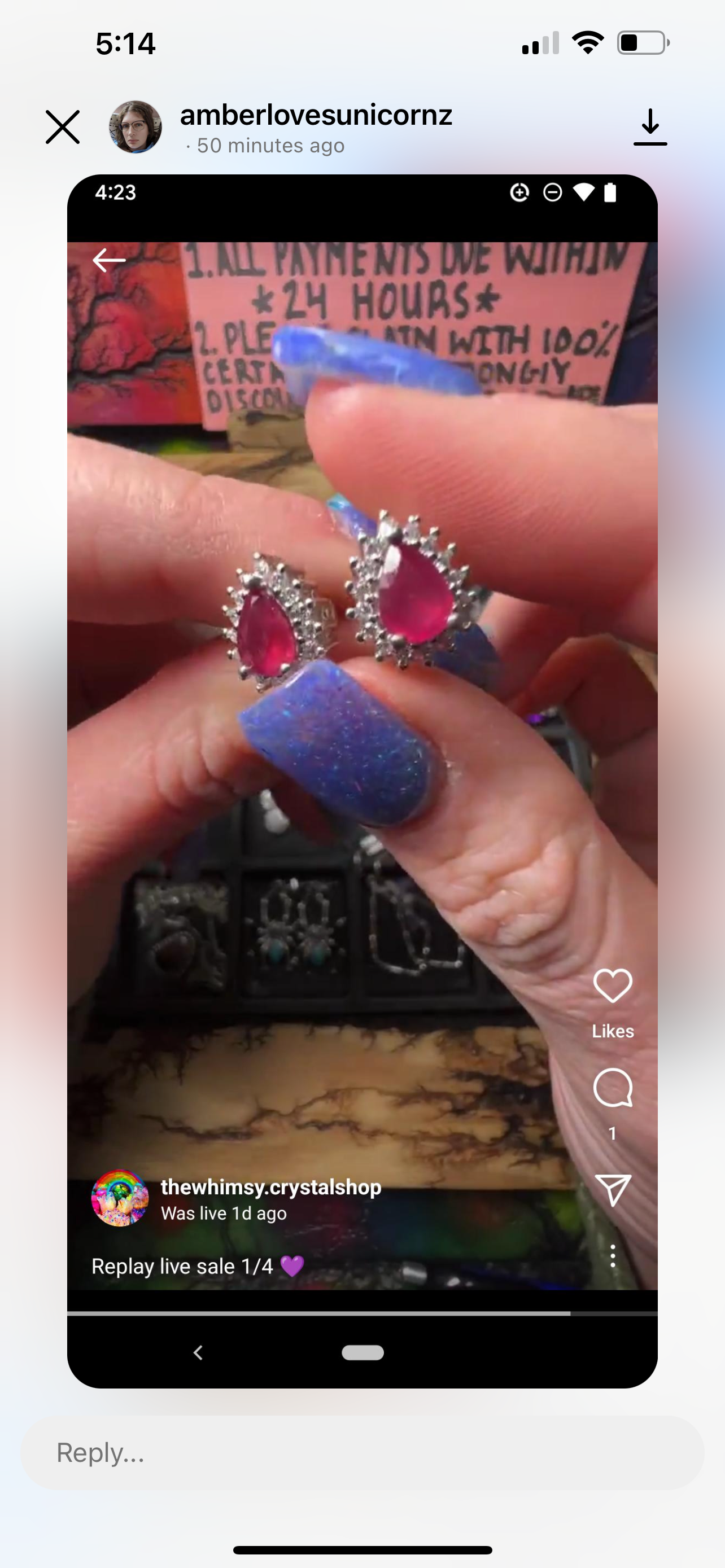 Reserved amber unicorns