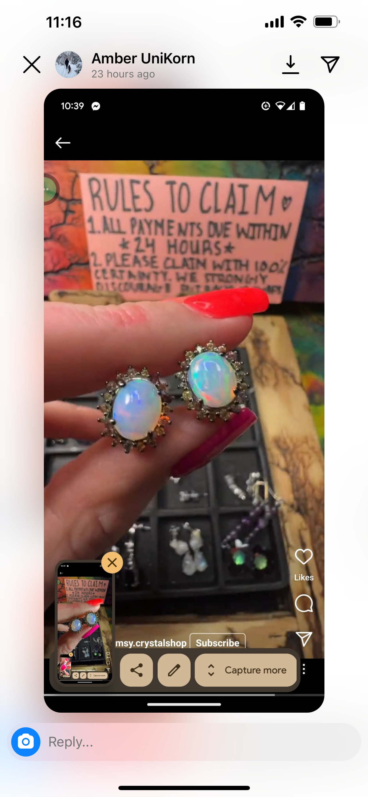 Reserved amber unicorn