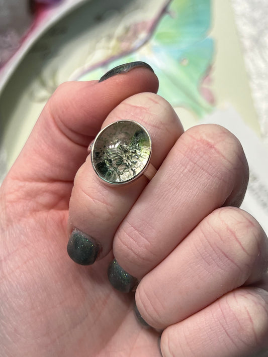 Size 7.5 Garden Quartz Ring Sterling Silver