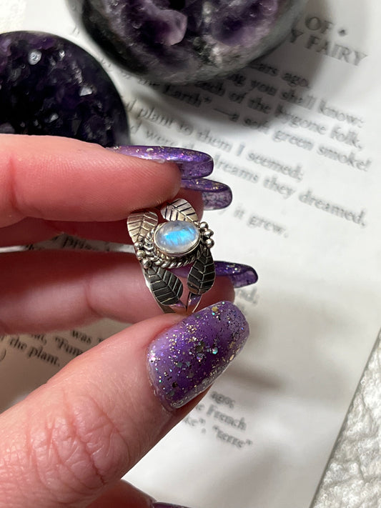 Size 7 Moonstone Ring Sterling Silver